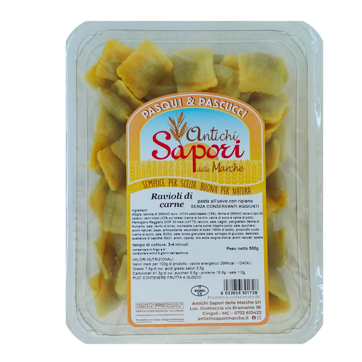 Confezione di ravioli di carne Antichi Sapori Confezione di ravioli di carne Antichi Sapori